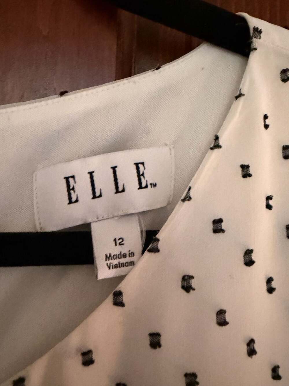 Elle White and Black Clip Dot A-Line Sleeveless Dress - Picture 5 of 6